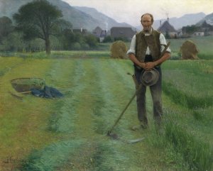 Abendlauten by Josef Kinzel Oil Painting