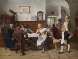 Im Wirtshaus Oil painting by Josef Kinzel