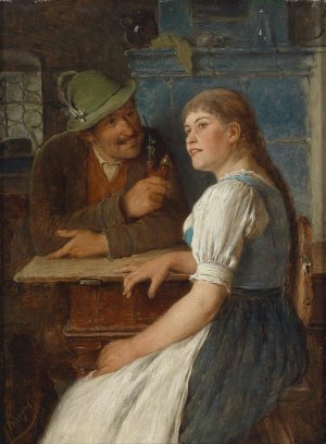 Schlechter Witz by Josef Kinzel Oil Painting