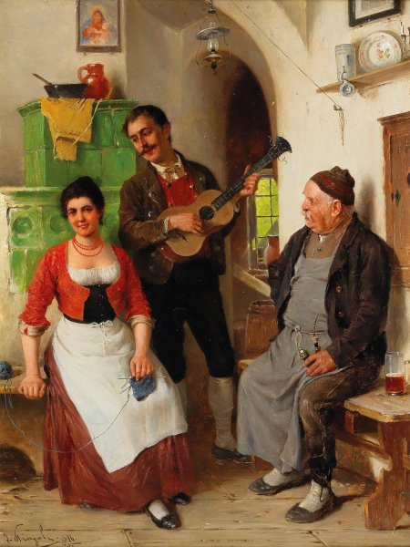 Main Product Photo of The Serenade Painting by Josef Kinzel