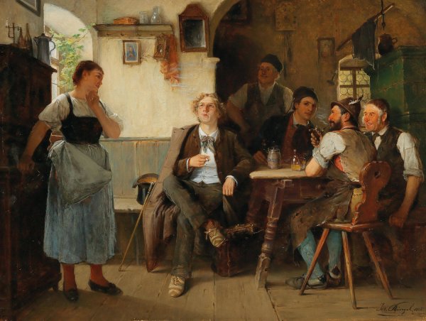 Main Product Photo of The Student'S Visit  Painting by Josef Kinzel