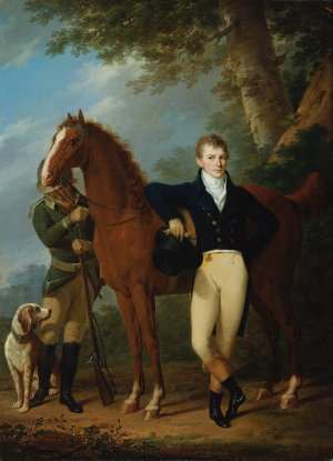 Der Glockengieser Johann Caspar Hofbauer mit Pferd und Jager by Josef Kreutzinger Oil Painting