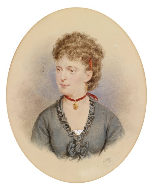 Main Product Photo of Bildnis einer jungen Frau  Painting by Josef Kriehuber