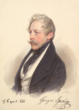 Count Georg Esterhazy von Galantha by Josef Kriehuber Oil Painting