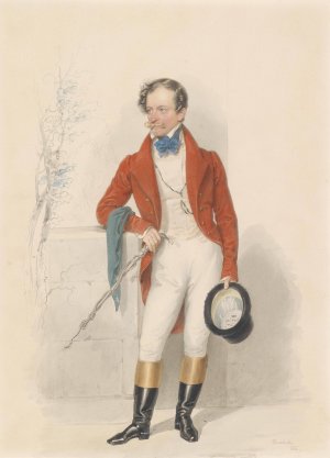Herr im Reitkostum by Josef Kriehuber Oil Painting