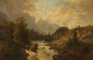 Waldlandschaft by Josef Kriehuber Oil Painting