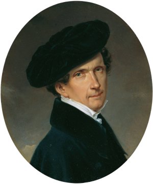 Selbstportrat by Josef Lambert Denk Oil Painting