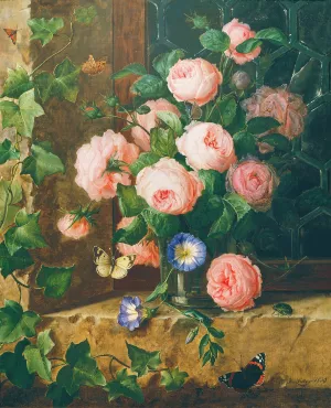 Blumenstillleben Oil painting by Josef Lauer