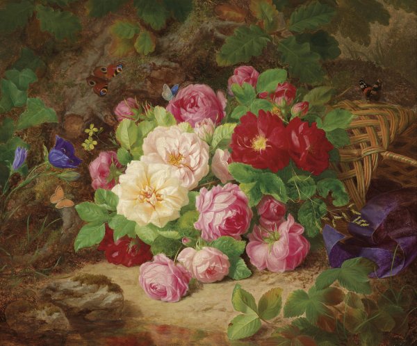 Main Product Photo of Rosenstuck am Waldboden Painting by Josef Lauer