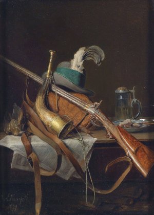 Auseer Jagdstillleben by Josef Mansfeld Oil Painting