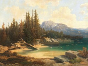 Motiv vom Hintersee im Salzburgischen by Josef Mayburger Oil Painting