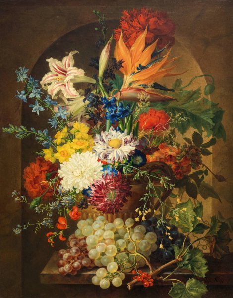 Blumenstraus  by Josef Nigg - Hand-Painted Oil Painting Reproduction
