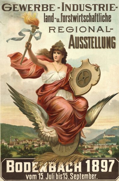 Gewerbe - Industrie - Ausstellung - Bodenbach 1897  by Josef Reiner - Hand-Painted Oil Painting Reproduction