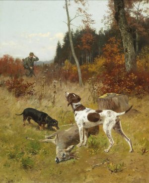 Erfolgreiche Jagd Oil painting by Josef Schmitzberger