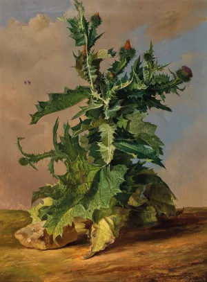 Thistles by Josef Schuster Oil Painting