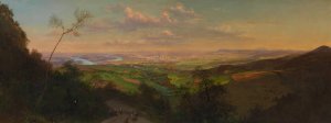 Wien vom Kahlenberg aus gesehen by Josef Schwemminger Oil Painting