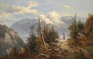 Alpenlandschaft Oil painting by Josef Thoma