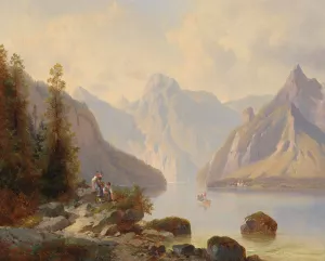 Blick auf den Konigssee by Josef Thoma Oil Painting