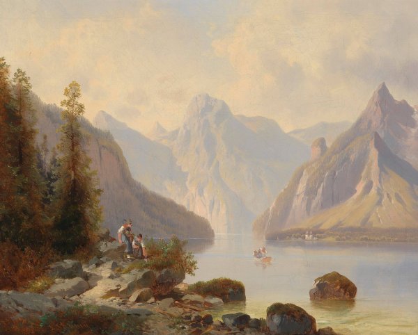 Main Product Photo of Blick auf den Konigssee Painting by Josef Thoma