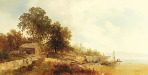 Blick auf Frauenchiemsee by Josef Thoma Oil Painting