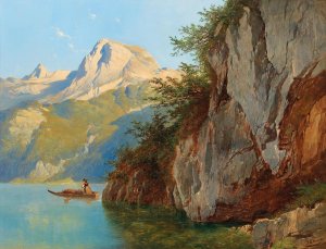 Blick vom Pfaffengfoll by Josef Thoma Oil Painting