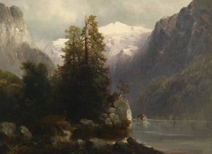 Gosausee by Josef Thoma Oil Painting