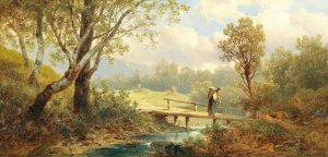 Landscape in the Upper Austria by Josef Thoma Oil Painting