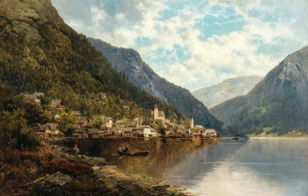 Main Product Photo of View of Hallstatt Painting by Josef Thoma