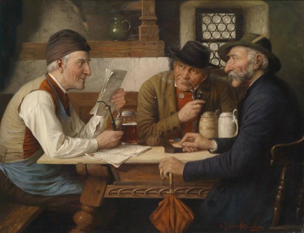 Main Product Photo of Die Wirtshausrunde Painting by Josef Wagner-Hohenberg