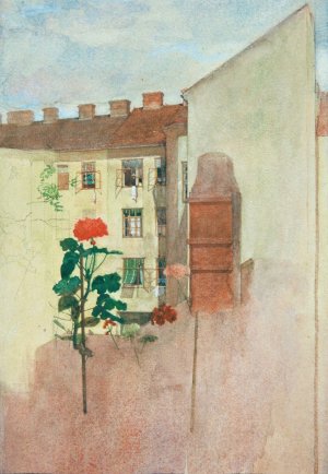 Blick aus dem Fenster by Josef Wawra Oil Painting