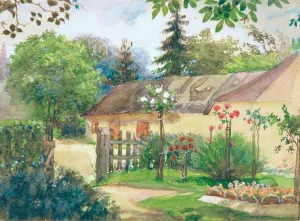 Gartenansicht Oil painting by Josef Wawra