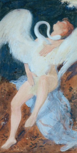 Leda mit dem Schwan by Josef Wawra Oil Painting