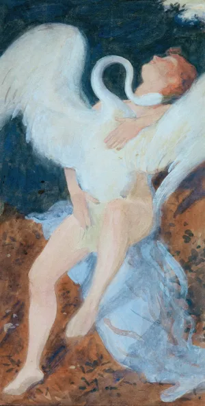 Leda mit dem Schwan by Josef Wawra Oil Painting