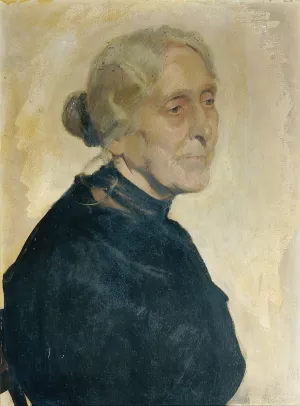 Portrat einer alten Dame by Josef Wawra Oil Painting