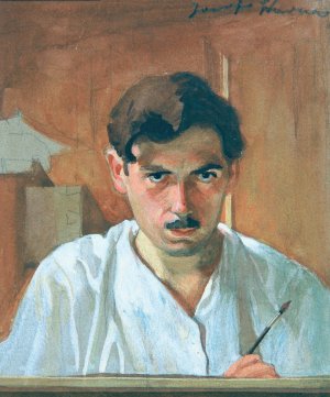 Selbstbildnis by Josef Wawra Oil Painting