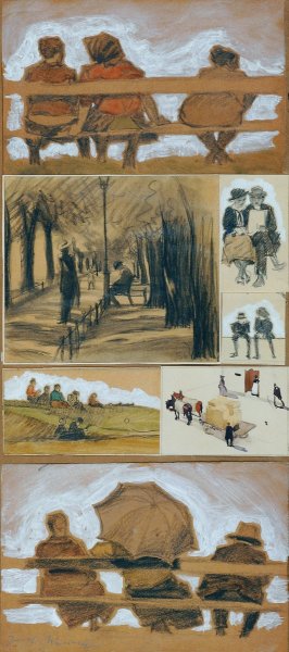 Main Product Photo of Studien aus dem Park  Painting by Josef Wawra