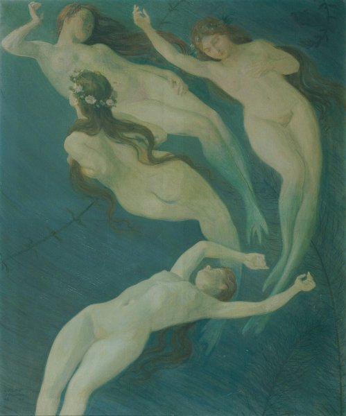 Main Product Photo of Wassernixen  Painting by Josef Wawra