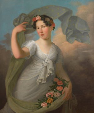 Julie von Vering by Josef Willibrord Mahler Oil Painting