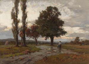 Landschaft mit abziehendem Gewitter by Josef Willroider Oil Painting