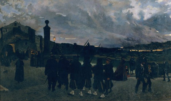 Zitto. Silenzio, che passa la ronda  by Josep Lluis Pellicer - Hand-Painted Oil Painting Reproduction