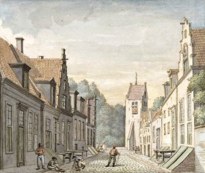 Straat in het dorp Oosterland op Duiveland by Joseph Adolf Schmetterling Oil Painting