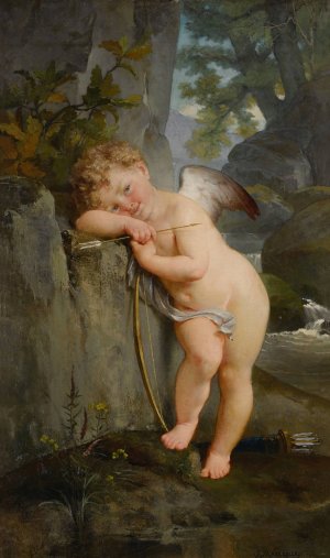 Cupide by Joseph Alexis Mazerolle Oil Painting