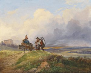Am Heimweg von der Feldarbeit by Joseph Altenkopf Oil Painting