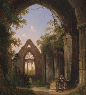 Kirchenruine by Joseph Altenkopf Oil Painting