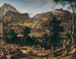 Das Berner Oberland by Joseph Anton Koch Oil Painting