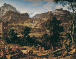 Das Berner Oberland by Joseph Anton Koch Oil Painting