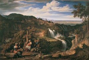 Die Wasserfalle von Tivoli bei Rom by Joseph Anton Koch Oil Painting