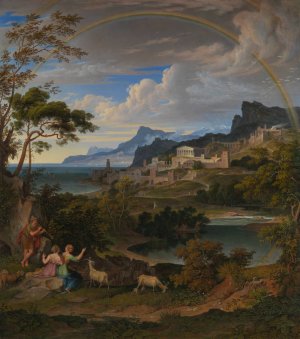 Heroic Landscape with Rainbow by Joseph Anton Koch Oil Painting