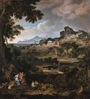 Heroic Landscape with Rainbow by Joseph Anton Koch Oil Painting