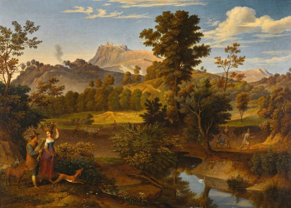 Landscape Near Paliano by Joseph Anton Koch - Hand-Painted Oil Painting Reproduction